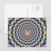 Psychedelischer Puls in blauer und gelber Postkart Postkarte (Vorne/Hinten)