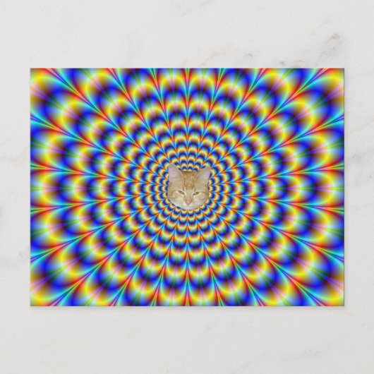 Psychedelischer Puls in blauer und gelber Postkart Postkarte (Vorderseite)