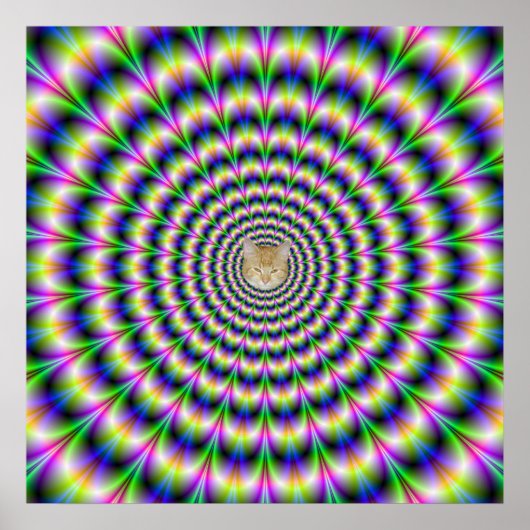 Psychedelischer Puls in Lila und grünem Poster (Vorne)