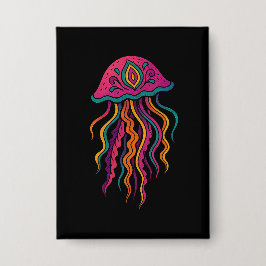 Psychedelischer Quallen-Knopf – Ozean-Vibes Button