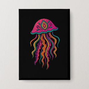 Psychedelischer Quallen-Knopf – Ozean-Vibes Button