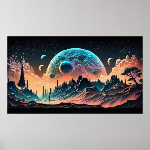 Psychedelischer Raum Poster