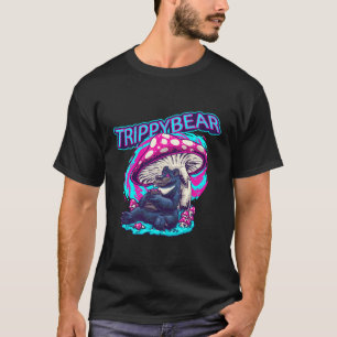 Psychedelischer Rave-Trippy-Bär mit Pilzpilz-Rave T-Shirt