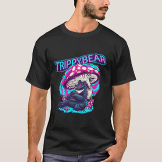 Psychedelischer Rave-Trippy-Bär mit Pilzpilz-Rave T-Shirt