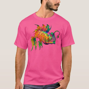 Psychedelischer Regenbogen-Anglerfisch Anglerfisc T-Shirt