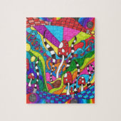 Psychedelischer Regenbogen-Hippie-Entwurf Puzzle (Vertikal)