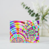 Psychedelischer Regenbogen Hippy Sunrise Postkarte (Stehend Vorderseite)