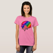 Psychedelischer Regenbogen-Igel Ladys T - Shirt (Vorne ganz)
