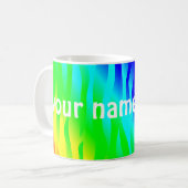Psychedelischer Regenbogen in großen Buchstaben Kaffeetasse (Vorderseite Links)