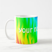 Psychedelischer Regenbogen in großen Buchstaben Kaffeetasse (Links)
