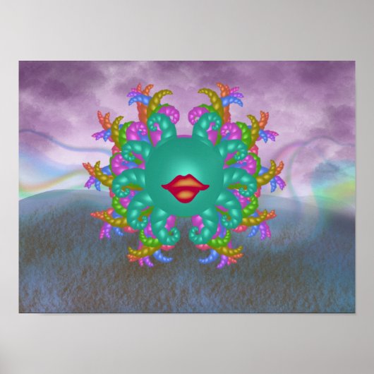Psychedelischer Regenbogen-Medusa-Gesicht Poster (Vorne)