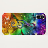 Psychedelischer Regenbogen-MusikClef iPhone X Fall Case-Mate iPhone Hülle (Rückseite (Horizontal))