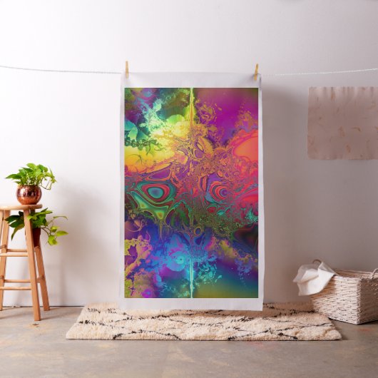 Psychedelischer Regenbogen-Paint-Spill-Spritzer Fa Stoff (Beispiel)