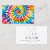 Psychedelischer Regenbogen Retro-Tie-Dye Visitenkarte (Vorne/Hinten)