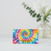Psychedelischer Regenbogen Retro-Tie-Dye Visitenkarte (Stehend Vorderseite)