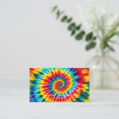 Psychedelischer Regenbogen-Retro-Tie-Dye Visitenkarte (Stehend Vorderseite)