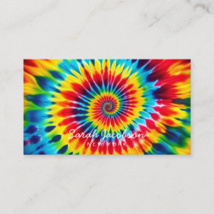 Psychedelischer Regenbogen-Retro-Tie-Dye Visitenkarte