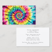 Psychedelischer Regenbogen Retro-Tie-Dye Visitenkarte (Vorne/Hinten)