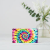 Psychedelischer Regenbogen Retro-Tie-Dye Visitenkarte (Stehend Vorderseite)