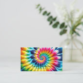 Psychedelischer Regenbogen-Retro-Tie-Dye Visitenkarte (Stehend Vorderseite)