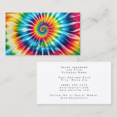 Psychedelischer Regenbogen Retro-Tie-Dye Visitenkarte (Vorne/Hinten)