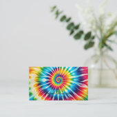 Psychedelischer Regenbogen Retro-Tie-Dye Visitenkarte (Stehend Vorderseite)