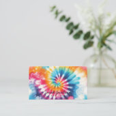 Psychedelischer Regenbogen Retro-Tie-Dye Visitenkarte (Stehend Vorderseite)