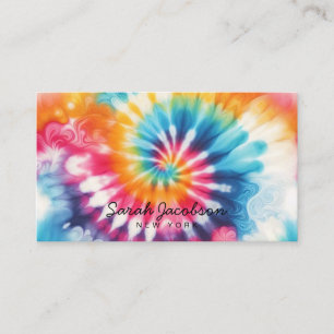 Psychedelischer Regenbogen Retro-Tie-Dye Visitenkarte