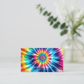 Psychedelischer Regenbogen Retro-Tie-Dye Visitenkarte (Stehend Vorderseite)
