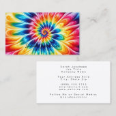 Psychedelischer Regenbogen Retro-Tie-Dye Visitenkarte (Vorne/Hinten)
