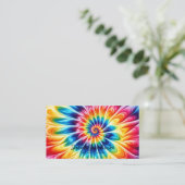 Psychedelischer Regenbogen Retro-Tie-Dye Visitenkarte (Stehend Vorderseite)