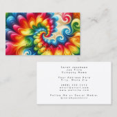 Psychedelischer Regenbogen Retro-Tie-Dye Visitenkarte (Vorne/Hinten)