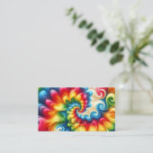 Psychedelischer Regenbogen Retro-Tie-Dye Visitenkarte (Stehend Vorderseite)