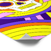 Psychedelischer Regenbogen-Schädel Poster (Ecke)