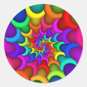 Psychedelischer Regenbogen-Spiralen-Aufkleber Runder Aufkleber