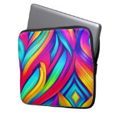 Psychedelischer Regenbogen-Strudel Laptopschutzhülle (Vorderseite Links)