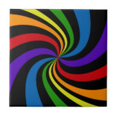 Psychedelischer Regenbogen Swirl Bold Abstrakt Wil Fliese (Vorderseite)