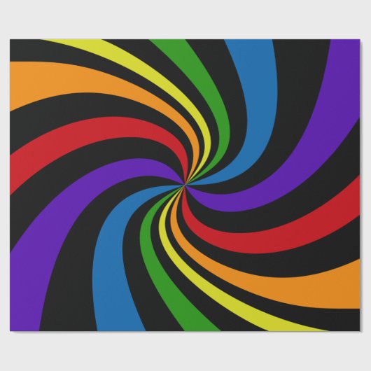 Psychedelischer Regenbogen Swirl Bold Abstrakt Wil Geschenkpapier (Flach)