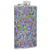 Psychedelischer Regenbogen Texturierte Mosaikflies Flachmann (Rechts)