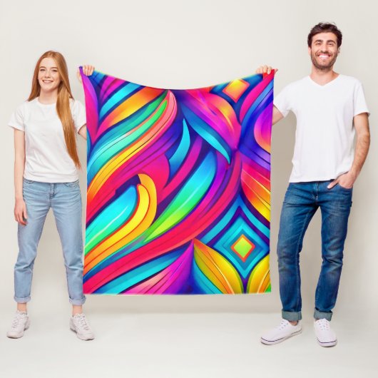 Psychedelischer Regenbogen-Vortex Fleecedecke (Beispiel)