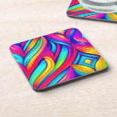 Psychedelischer Regenbogen-Vortex Getränkeuntersetzer (Linke Seite)