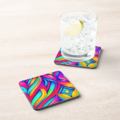 Psychedelischer Regenbogen-Vortex Getränkeuntersetzer (Rechte Seite)