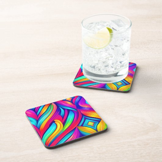 Psychedelischer Regenbogen-Vortex Getränkeuntersetzer (Rechte Seite)