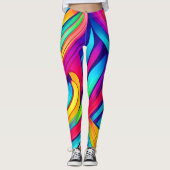 Psychedelischer Regenbogen-Vortex Leggings (Vorderseite)
