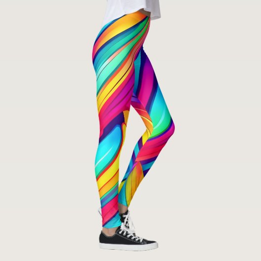 Psychedelischer Regenbogen-Vortex Leggings (Rechts)