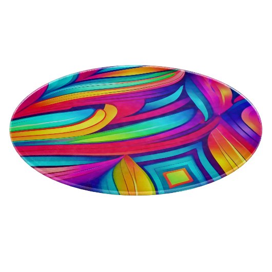Psychedelischer Regenbogen-Vortex Schneidebrett (Ecke)