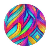 Psychedelischer Regenbogen-Vortex Schneidebrett (Vorderseite)