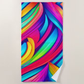 Psychedelischer Regenbogen-Vortex Strandtuch (Vorderseite)
