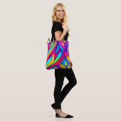 Psychedelischer Regenbogen-Vortex Tasche (Am Model)