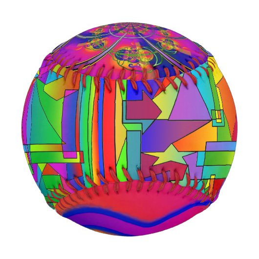 Psychedelischer Regenbogenball Baseball (Rückseite)